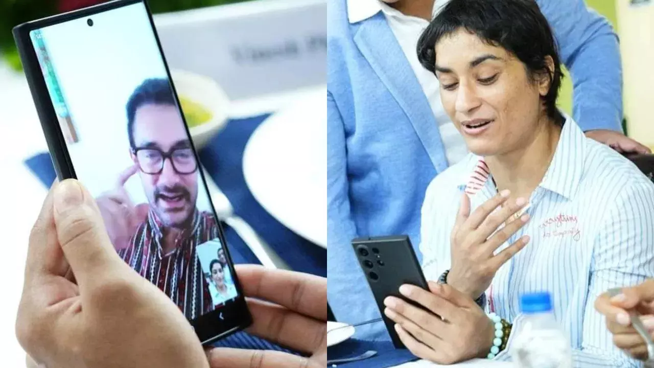 आमिर खान और विनेश फोगाट की वीडियो कॉल पर हुई बात, तस्‍वीरें वायरल
