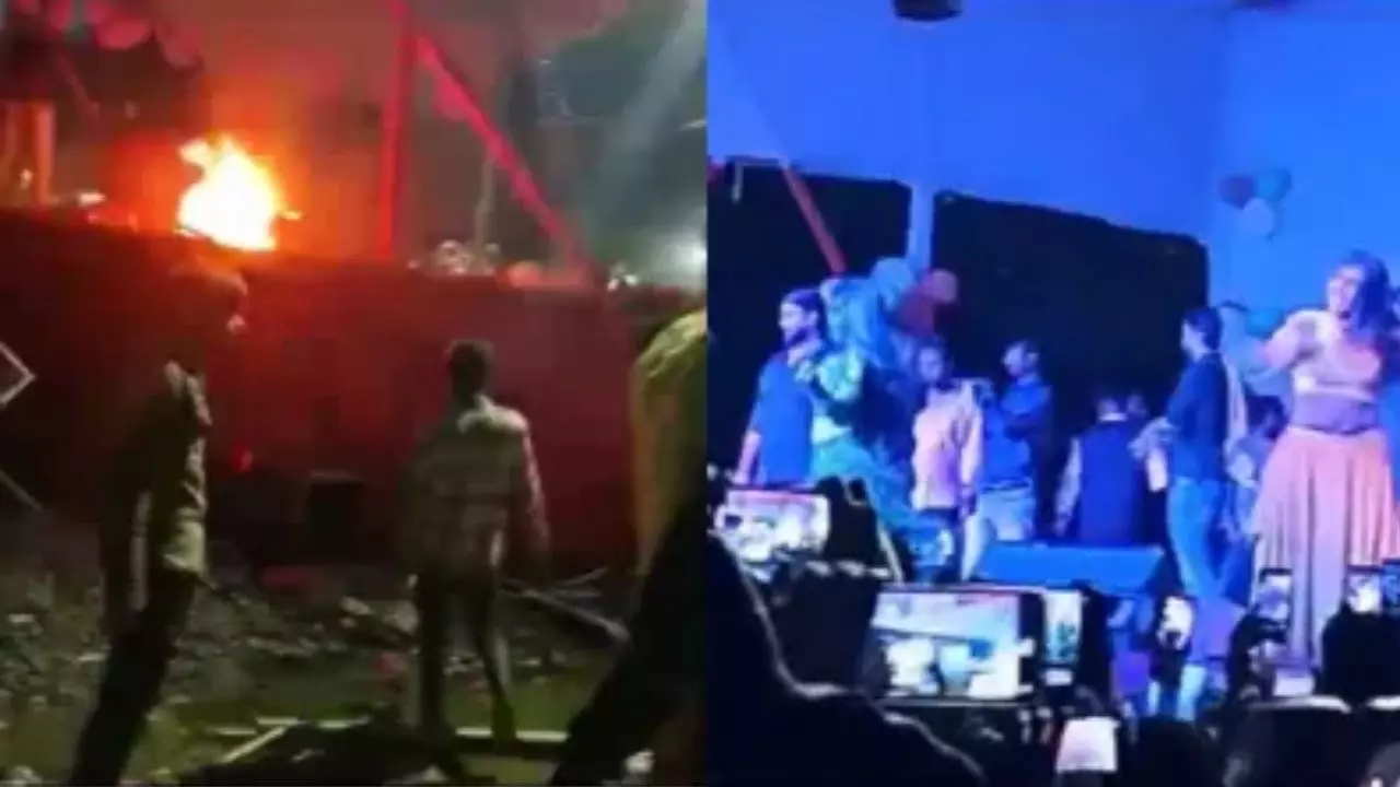 आर्केस्ट्रा में देर से पहुंची डांसर मनीषा-माही, लोगों ने फुंक दिया स्टेज