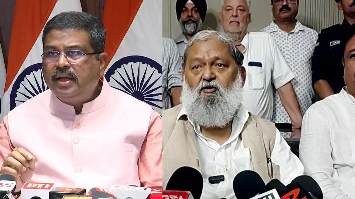 अनिल विज का CM बनने का दावा धर्मेंद्र प्रधान ने कर दिया खारिज, नायब सैनी ही बनेंगे मुख्यमंत्री