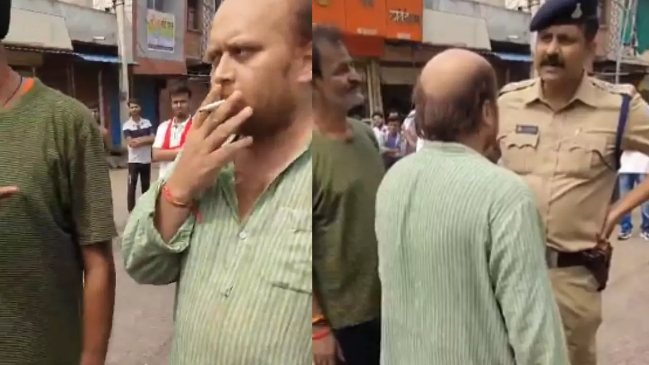 धुएं का छल्ला उड़ाते और पुलिस से बहस करते दिग्विजय सिंह के भतीजे का वीडियो हुआ वायरल