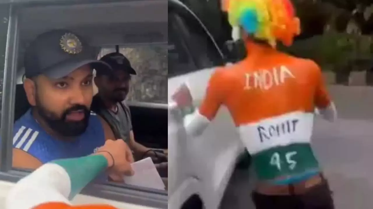 रोहित शर्मा की कार के पीछे भागा फैन, फिर जो हुआ... Video में देखें
