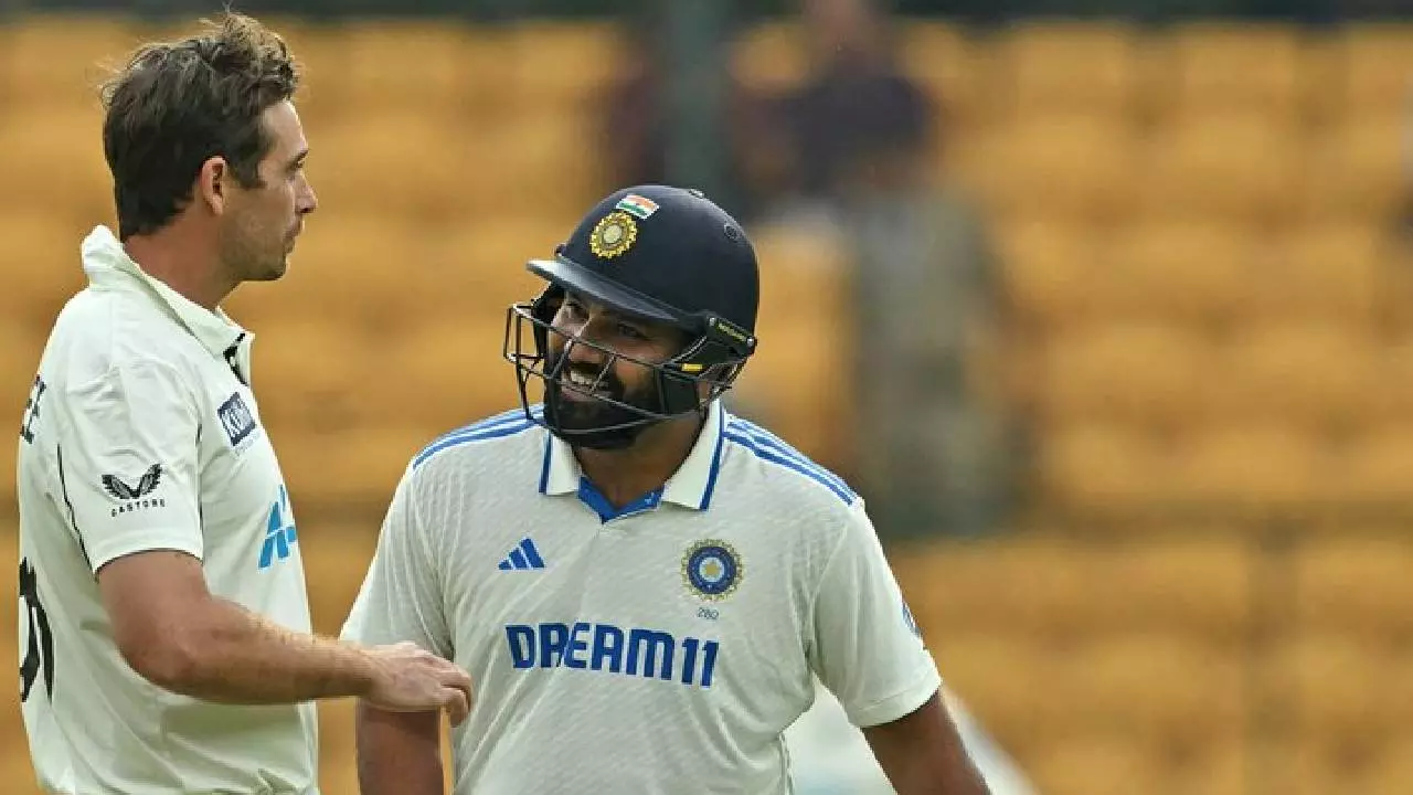 IND vs NZ: टिम साउदी का वार नहीं झेल पाए हिटमैन, इस तरह हो गए बोल्ड