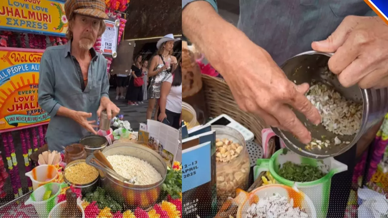 लंदन की सड़कों पर कोलकाता का स्वाद: अंग्रेज ने बनाई झालमुरी, Video हुआ वायरल