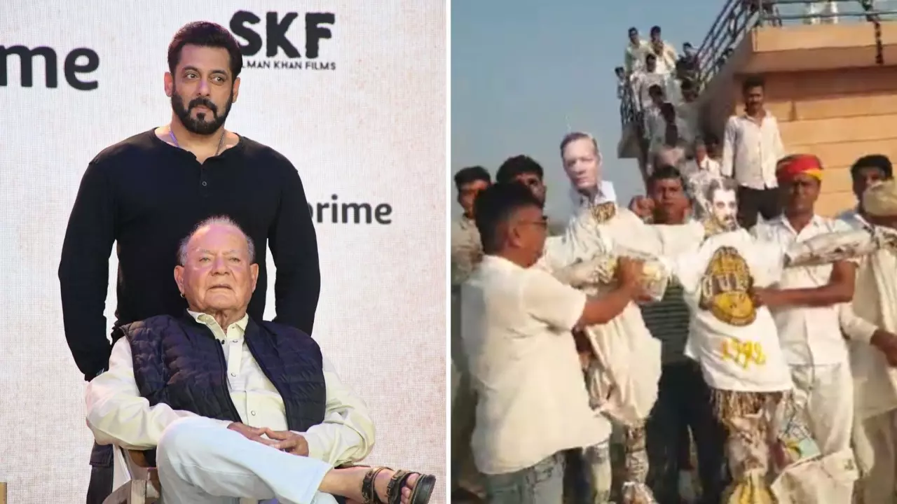 हिरण के हत्यारे को फांसी दो.... जयपुर में बिश्नोई समुदाय ने जलाया Salman Khan और Salim Khan का पुतला