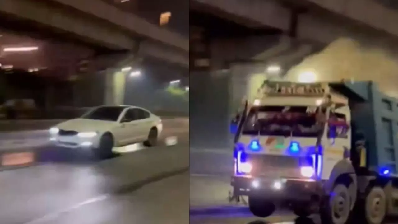 Video: हवा में उछली BMW कार, तो तेज रफ्तार डंपर भी लहराया; बड़ी दुर्घटना को दावत दे रहा गुरुग्राम का यह स्‍पीड ब्रेकर