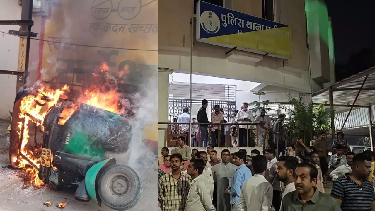 इंदौर में पटाखा फोड़ने पर बवाल, वाहनों में तोड़फोड़ व आगजनी; छावनी में तब्दील हुआ इलाका
