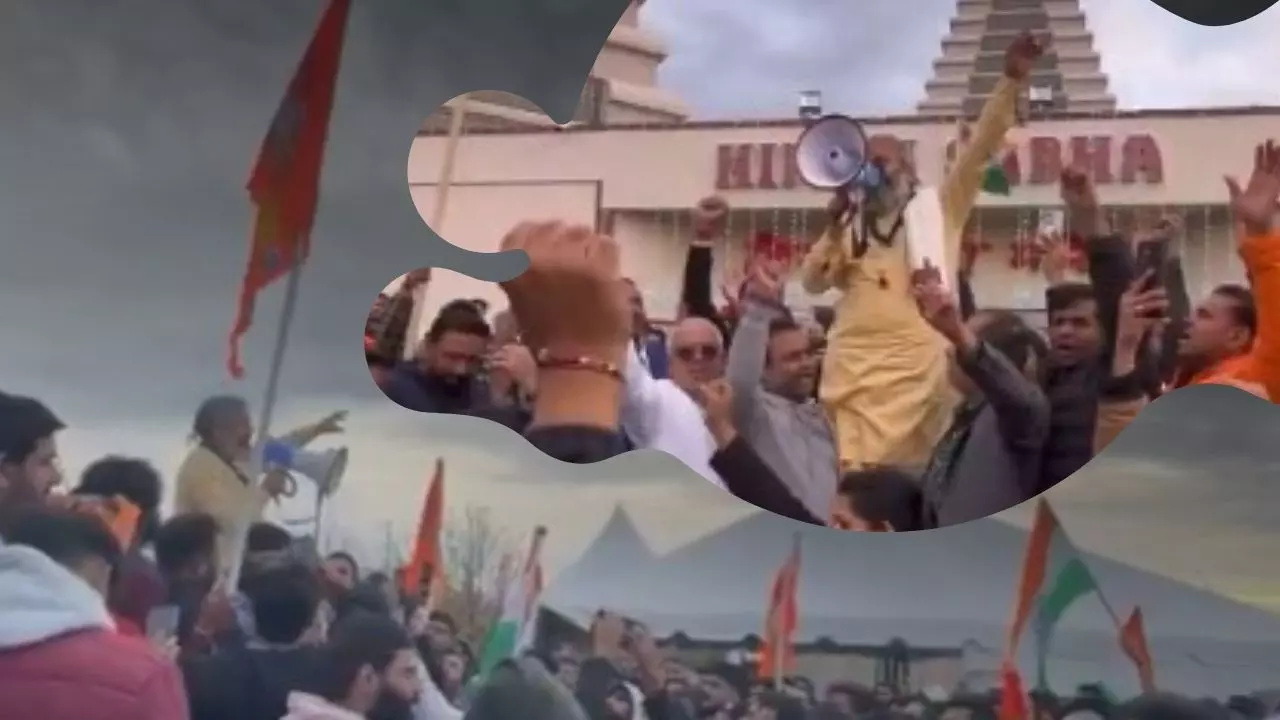 सबको एक होना पड़ेगा, खालिस्तानी हमले के बाद कनाडा के ब्रैम्पटन मंदिर में लहराया भगवा, देखें VIDEO