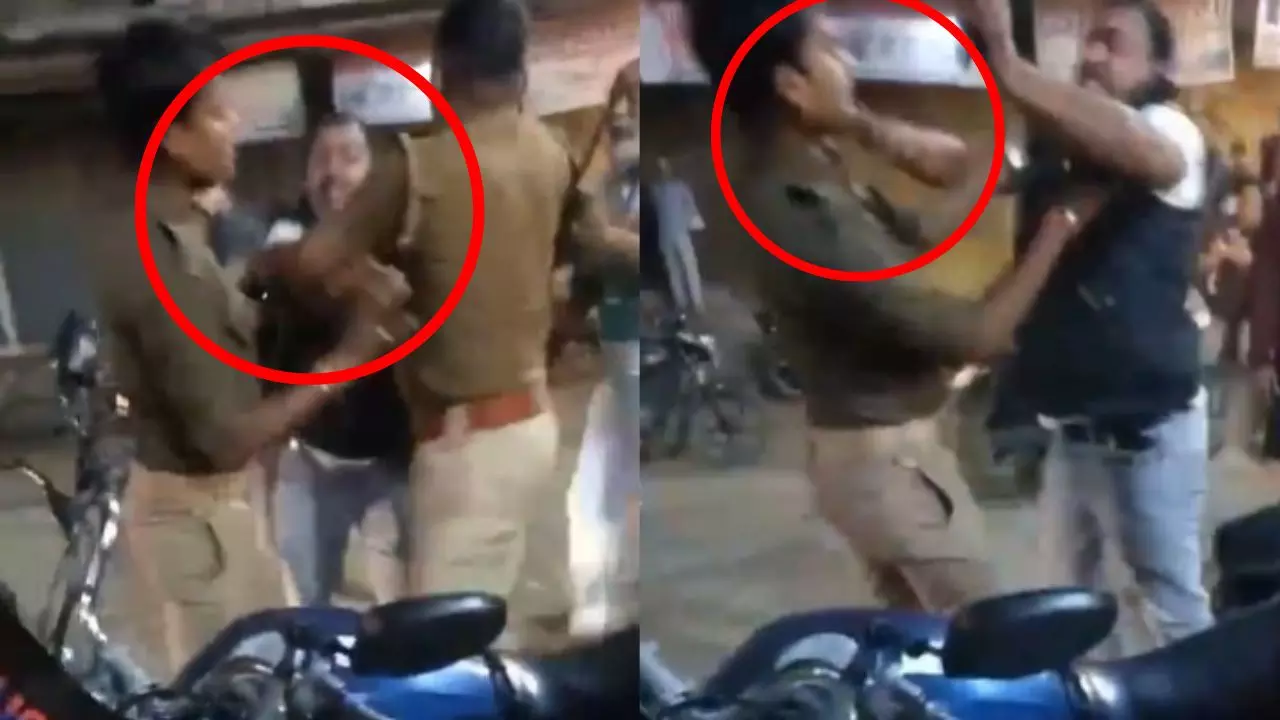 बीजेपी नेता की दबंगई! पुलिसकर्मी को जड़ दिया थप्पड़, गाड़ी पार्किंग पर बवाल; देखें VIDEO