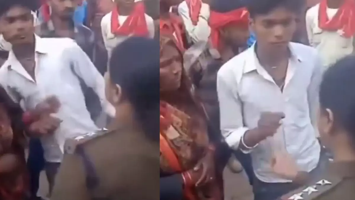 मध्य प्रदेश में महिला पुलिस पर हमला: भीड़ ने दारोगा को जड़े थप्पड़, सोशल मीडिया पर वायरल हुआ वीडियो
