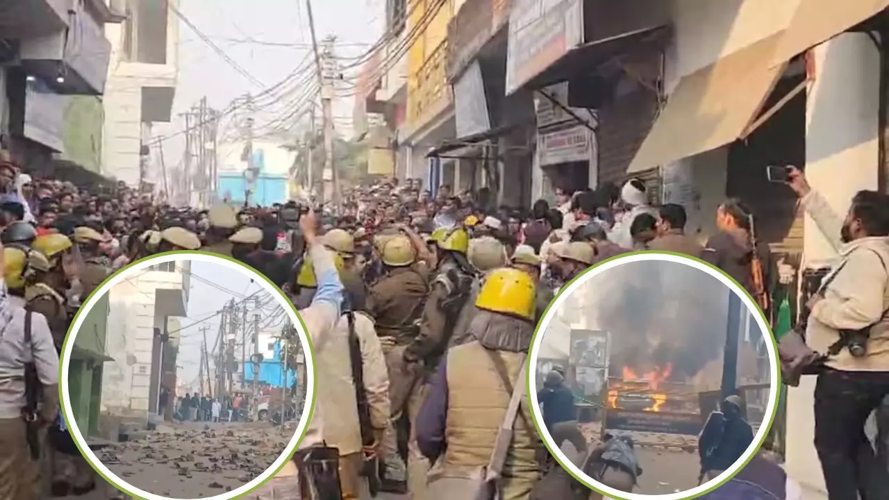 पत्थरबाजी, आंसू गैस, जली गाड़ियां; संभल की शाही मस्जिद के सर्वे के दौरान क्या- क्या हुआ?