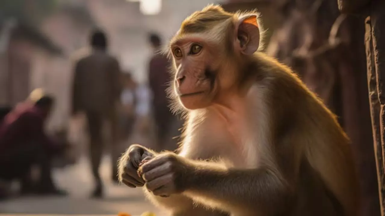 लखीमपुर मंदिर में बंदरों के पड़े खाने के लाले, सोशल मीडिया ने ऐसी बचाई जान