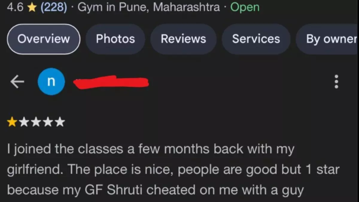 गर्लफ्रेंड से मिला धोखा, तो जिम को दी वन स्टार रेटिंग, लोगों ने कहा- प्रोटिन शेक शेयर करने की गलती