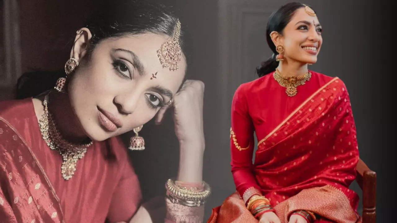 Sobhita Dhulipala ने पेली कुटुरु फंक्शन से शेयर की तस्वीरें, फैंस को पसंद आया एक्ट्रेस का रेड साड़ी लुक