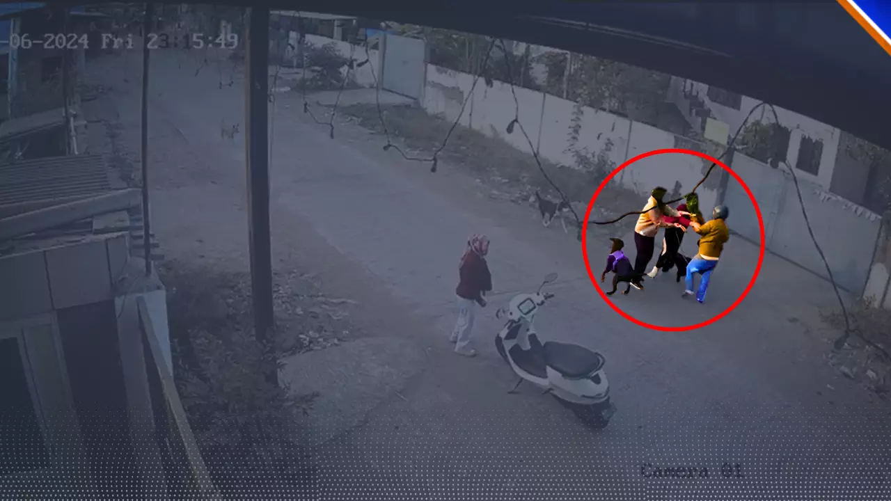 कुत्तों से बचा रहे थे अपनी जान, पीछे से आ रहे कपल ने की पिटाई, Video Viral