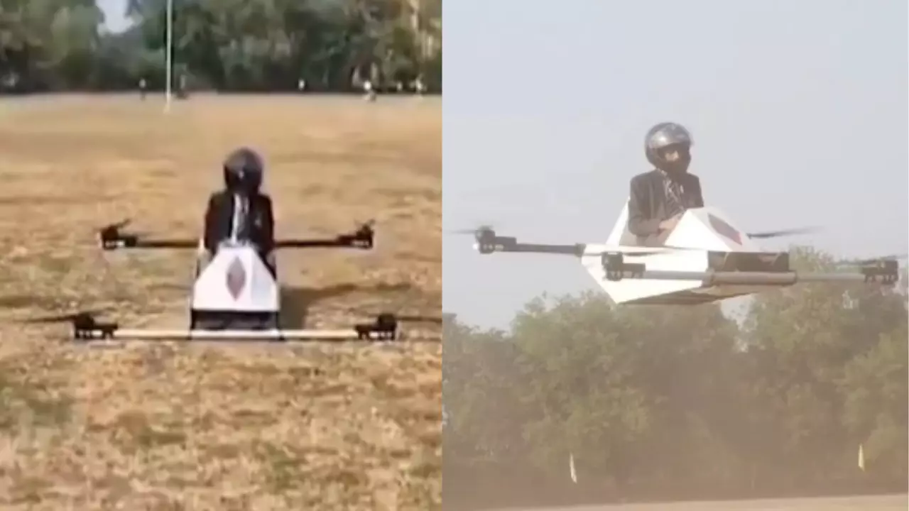 स्टूडेंट ने बनाया Human-Carrying Drone, कितने किलो तक उठा सकता है वजन? देखें VIDEO