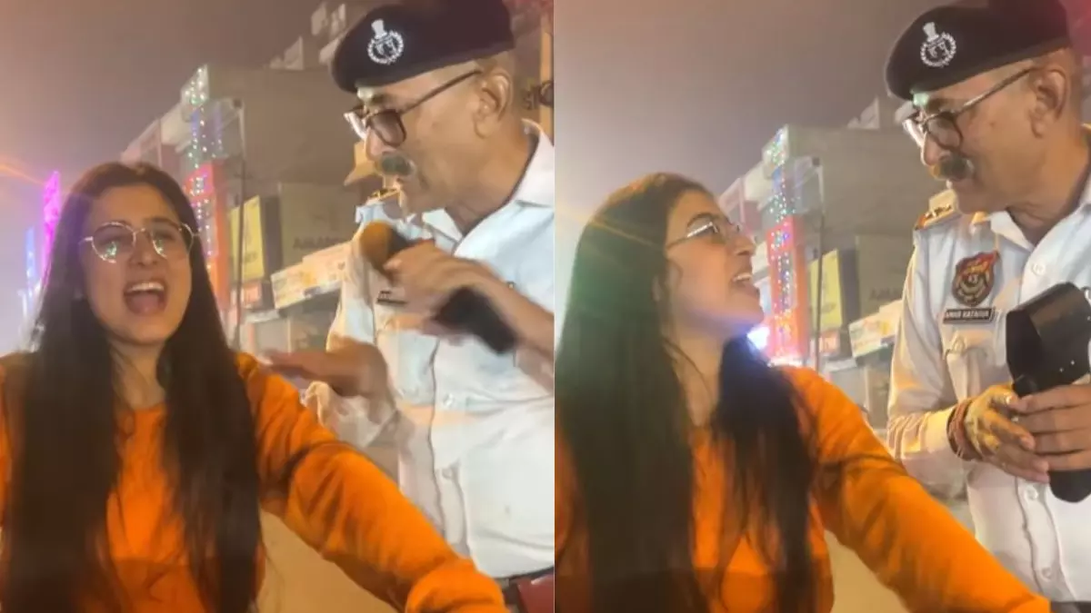 कार्टून कैरेक्टर बनकर हरियाणा की महिला ने ट्रैफिक पुलिस के साथ की मस्ती, कहा- मैं हूं शिनचैन...