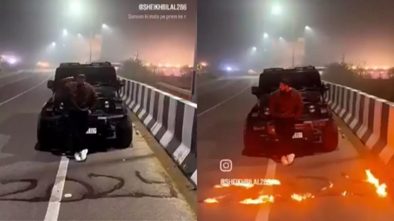 सड़क पर पेट्रोल से लिखा 2024 और लगा दी आग, सोशल मीडिया पर वायरल हो रहा वीडियो