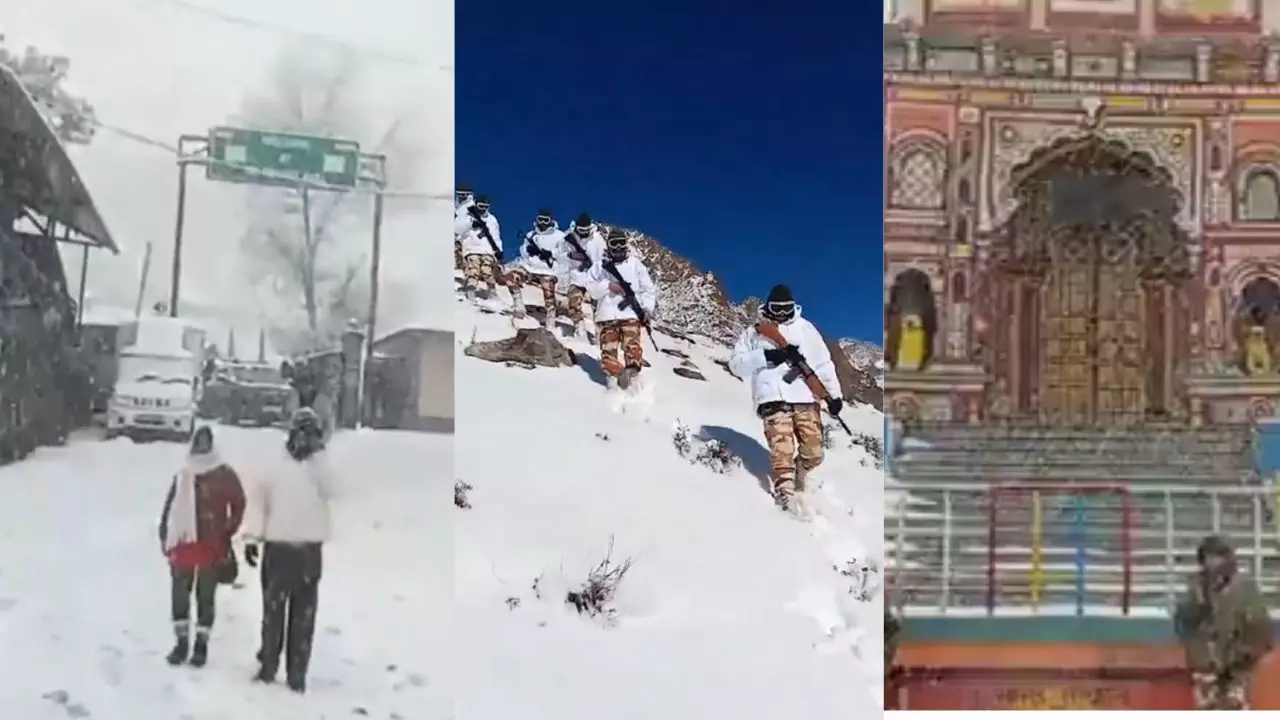 उत्तराखंड की सीमा पर तैनात हैं हिमवीर, औली में बर्फबारी से मौसम हुआ खुशनुमा; देखें वायरल वीडियो
