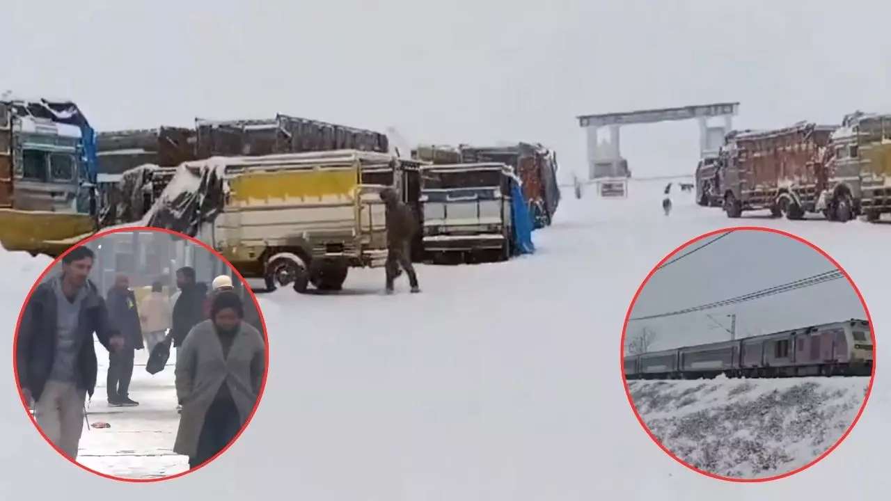 बर्फबारी की वजह से पहाड़ों में बढ़ी ठंड, उत्तराखंड में फंसे पर्यटक; देखें वायरल वीडियो बर्फबारी की वजह से पहाड़ों में बढ़ी ठंड, उत्तराखंड में फंसे पर्यटक; देखें वायरल वीडियो