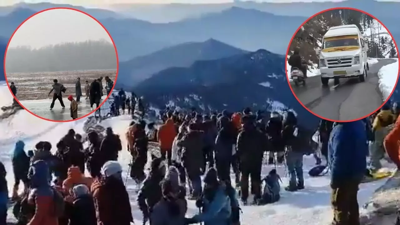 पहाड़ों में जम गई झील और नदियां, केदारकांठा पहुंचे पर्यटक; देखें वायरल वीडियो पहाड़ों में जम गई झील और नदियां, केदारकांठा पहुंचे पर्यटक; देखें वायरल वीडियो