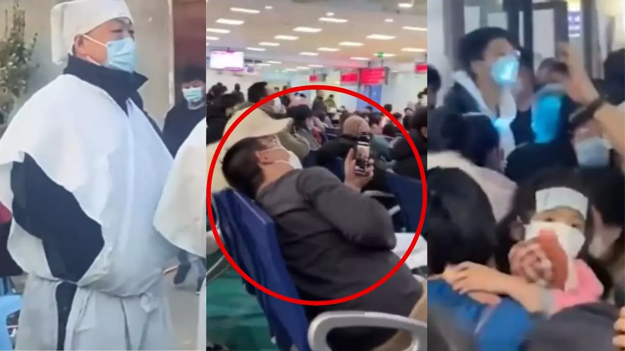 चीन के अस्पतालों में सीने पर हाथ फेरते दिखे लोग! Covid 19 जैसे हालात, डरा रहा HMPV | VIDEO