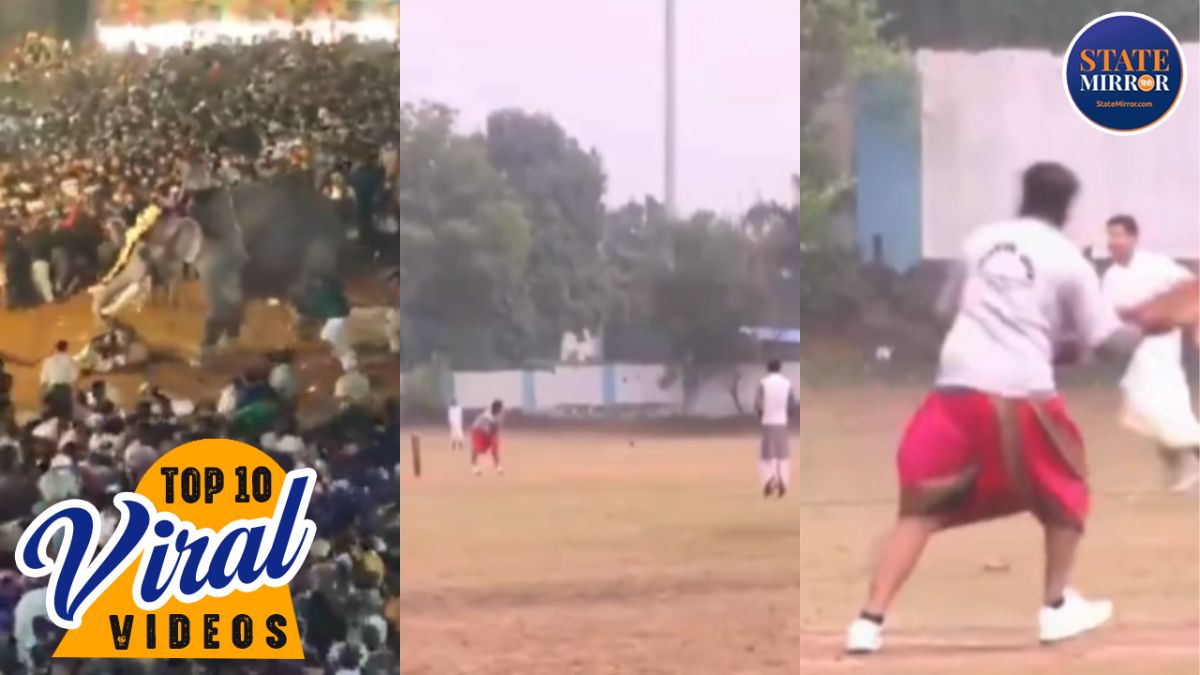 बेकाबू हाथी ने लोगों पर किया हमला, धोती-कुर्ता में खेला क्रिकेट, देखें