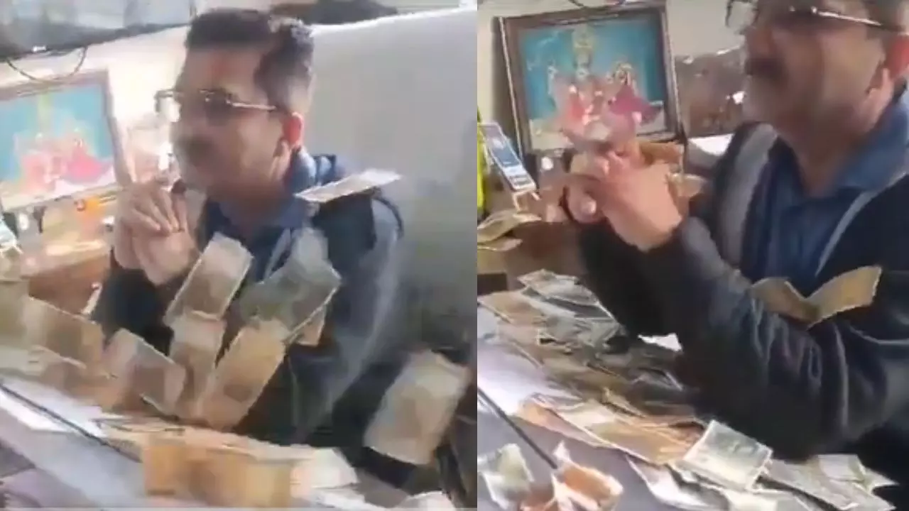 सरकारी अधिकारी पर नोटों की बारिश! गुजरात में गुस्साए ग्रामीणों का अनोखा विरोध