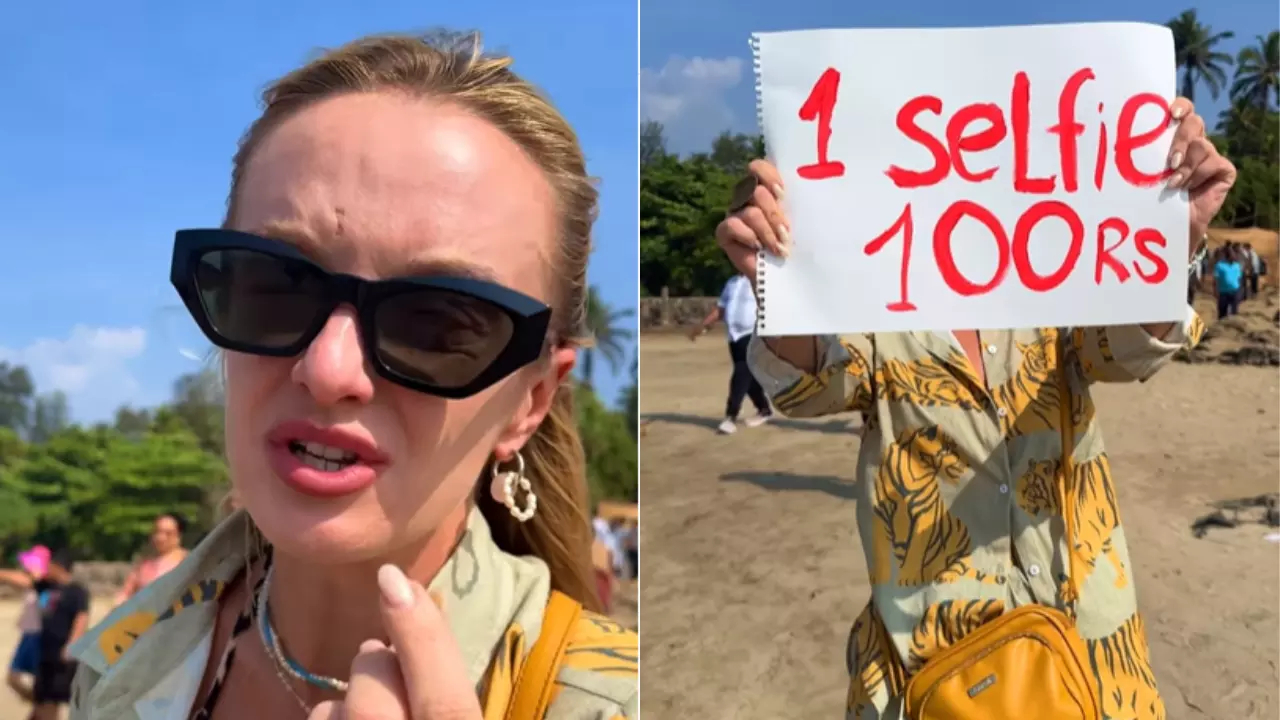 100 रुपये दो सेल्फी लो! रूसी महिला की ये कैसी डिमांड, देखें वायरल VIDEO 100 रुपये दो सेल्फी लो! रूसी महिला की ये कैसी डिमांड, देखें वायरल VIDEO