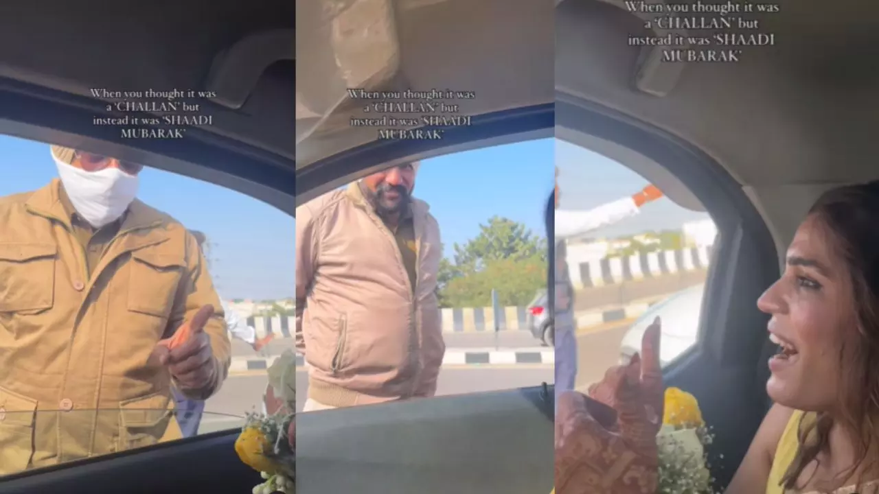 दुल्हन को हो रहा था लेट, ट्रैफिककर्मी ने रोकी कार, चालान के बदले दी चेतावनी: मुंह मीठा करा कर जाना