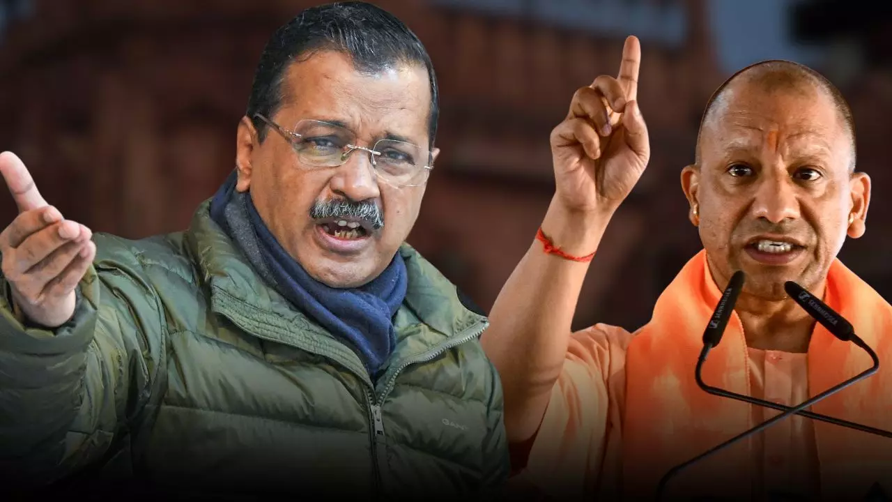 जरूरत पड़ी तो हम UP में भेजेंगे शिक्षा मंत्री, केजरीवाल का CM योगी पर पलटवार, रैली में दिखाए गए काले झंडे
