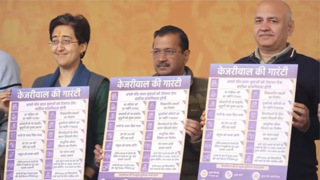 यूरोप की तरह होंगी दिल्ली की सड़कें... केजरीवाल ने जारी किया आप का घोषणापत्र, लिस्ट में 15 गारंटी | VIDEO