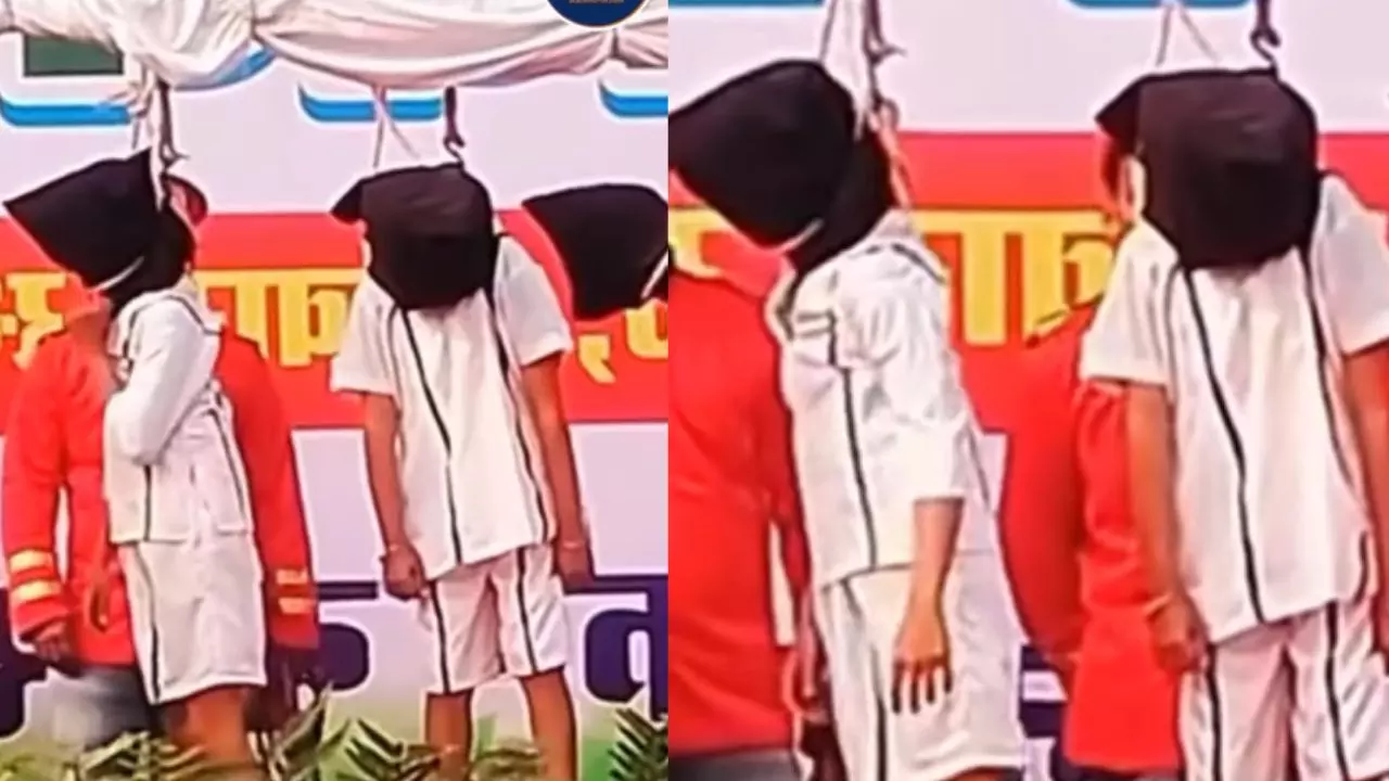 नाटक के लिए फांसी के फंदे पर झूल गए छात्र! वायरल वीडियो पर लोगों ने खड़े किए सवाल