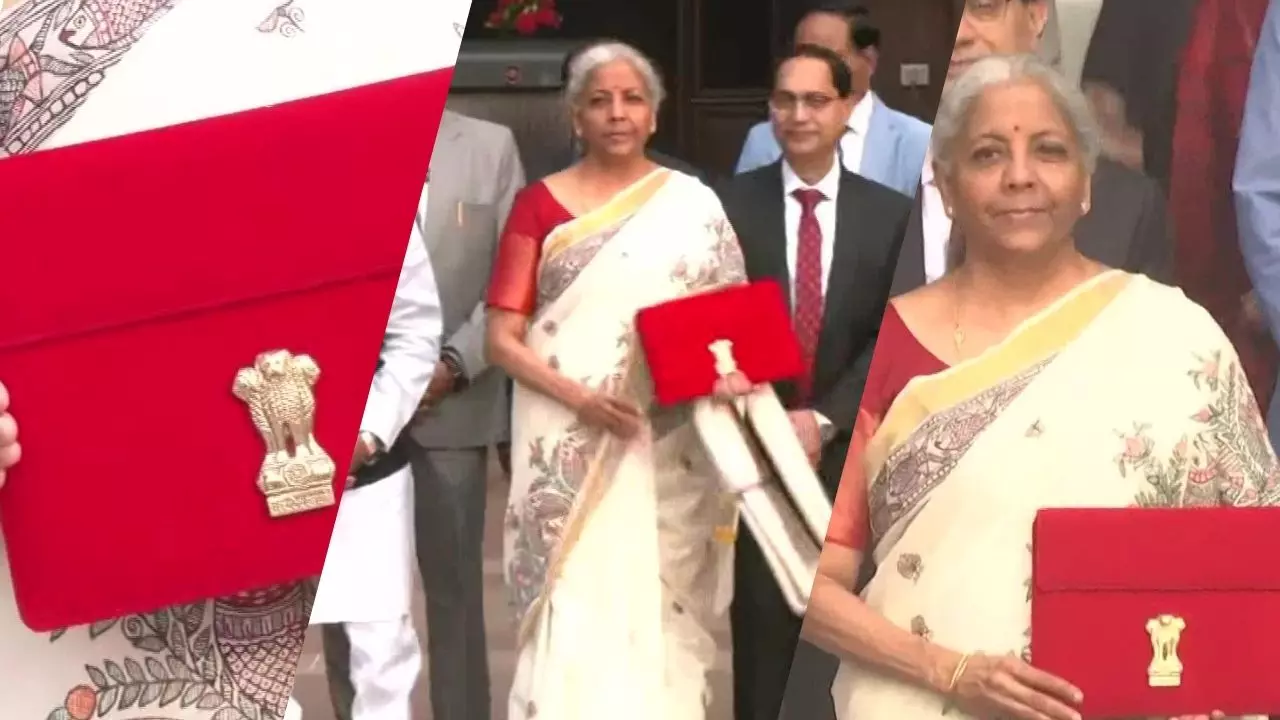 मधुबनी आर्ट वाली क्रीम कलर साड़ी पहने पहुंची निर्मला सीतारमण, बजट के लिए क्या कर रहीं इशारा?