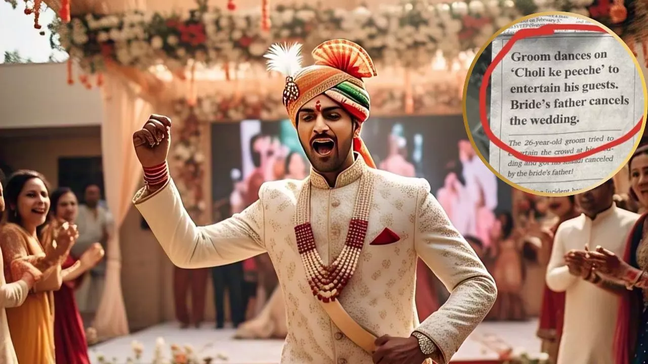 दूल्हे ने चोली के पीछे गाने पर लगाया ठुमका तो ससुर जी ने कर दिया खेला, पोस्ट Viral दूल्हे ने चोली के पीछे गाने पर लगाया ठुमका तो ससुर जी ने कर दिया खेला, पोस्ट Viral