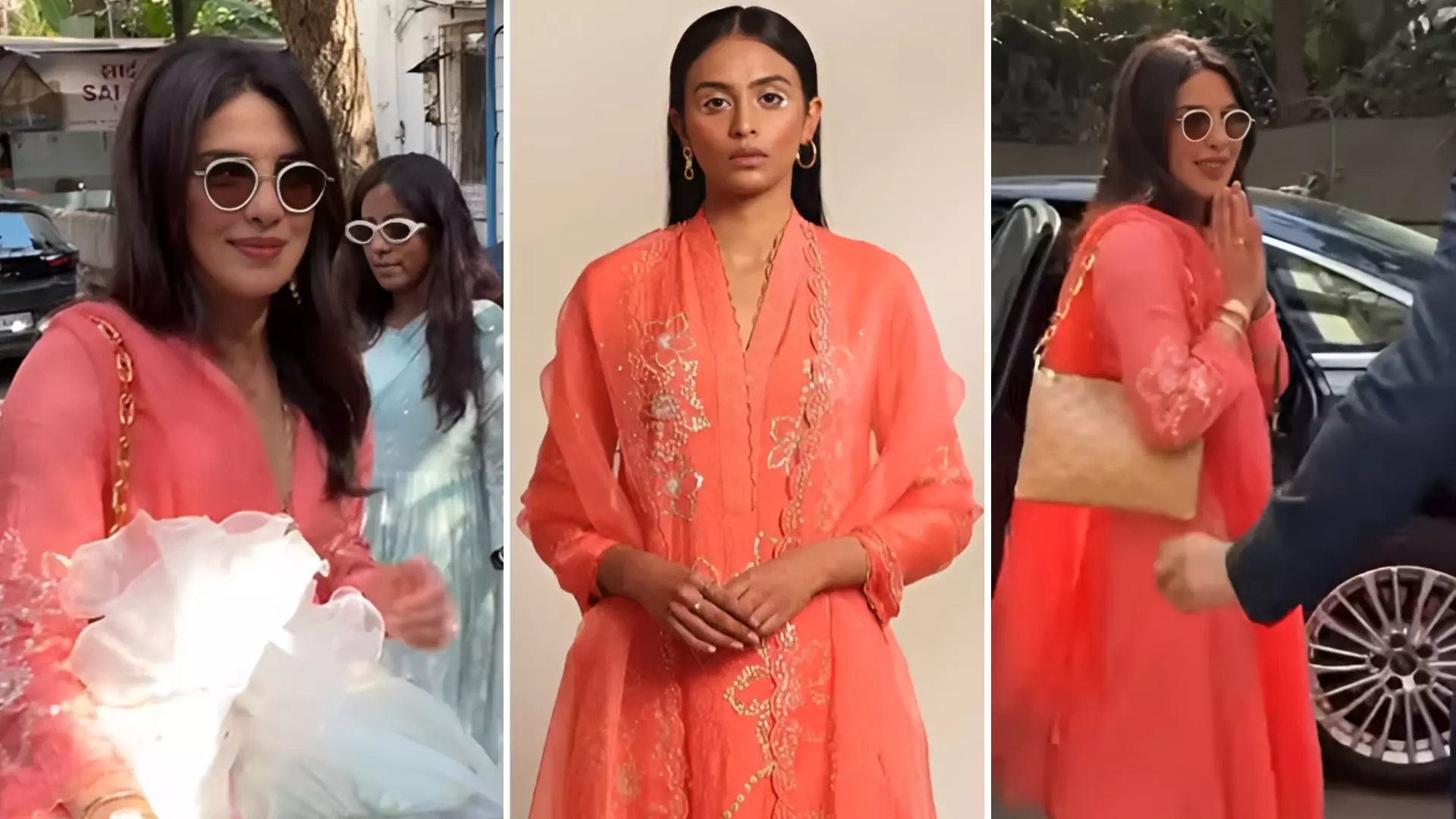 अपने वॉर्डरोब में शामिल करें Priyanka Chopra का कोरल कलर एलिगेंट सूट सेट, जिसकी कीमत है 18000