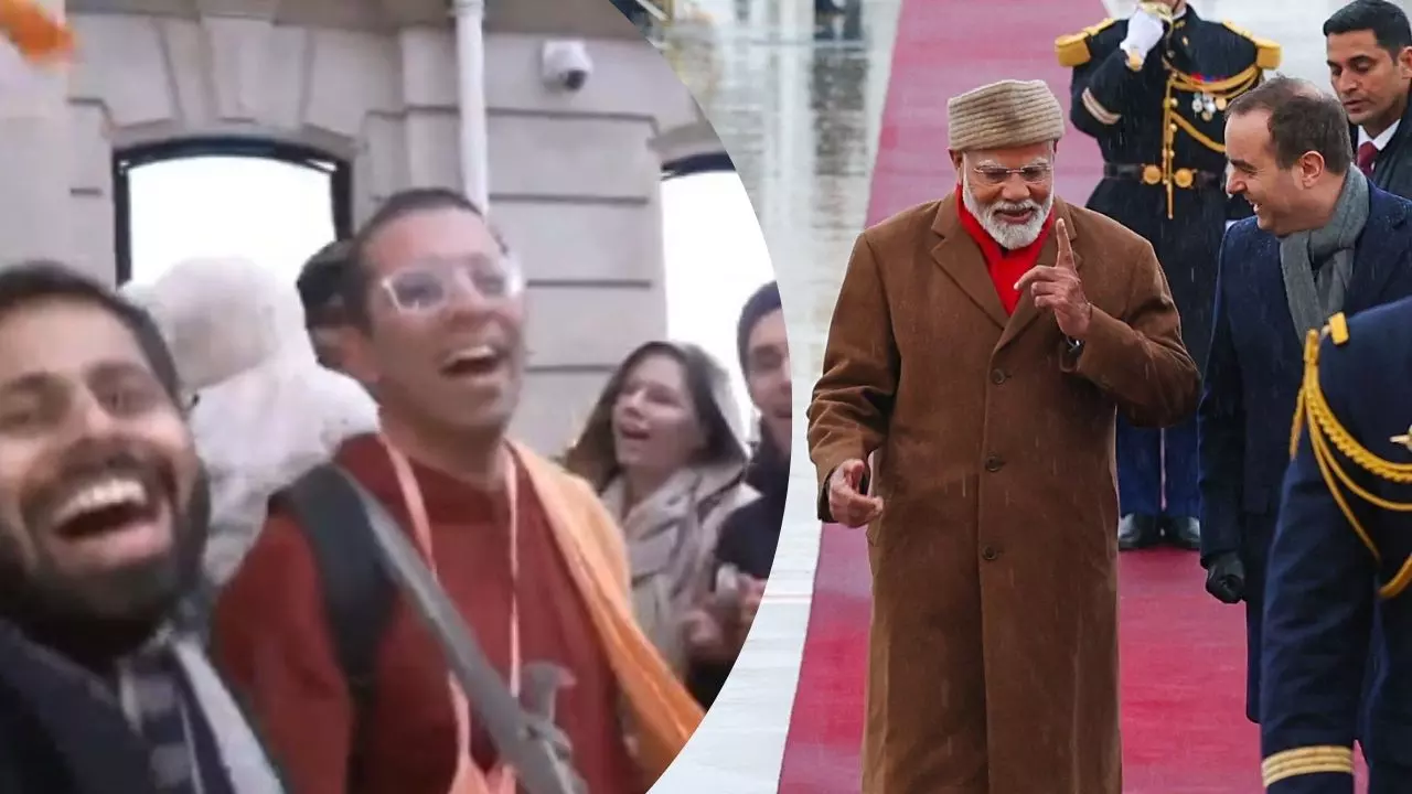 फ्रांस में भारतीय समुदाय ने हरे कृष्ण गाकर PM Modi का किया स्वागत | देखें VIDEO फ्रांस में भारतीय समुदाय ने हरे कृष्ण गाकर PM Modi का किया स्वागत | देखें VIDEO
