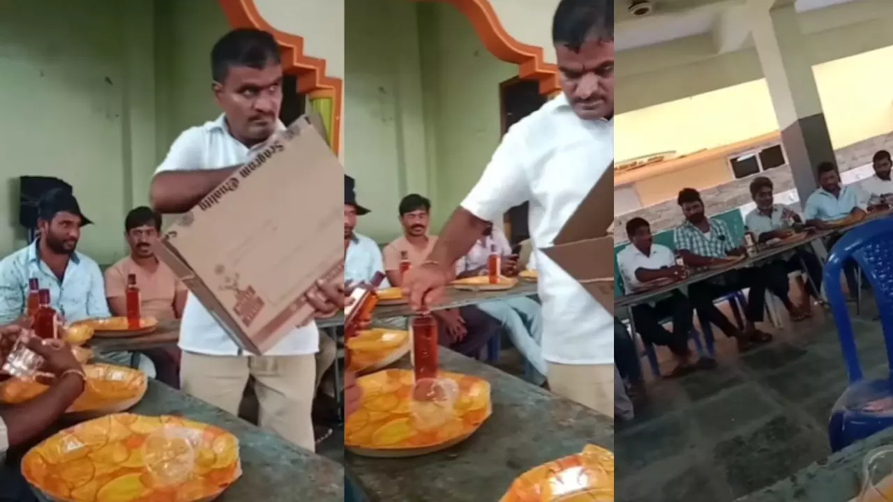 प्लेट लेकर इंतजार कर रहे थे लोग, खाने की जगह बांट दी शराब; खुश हुए बाराती- VIDEO वायरल