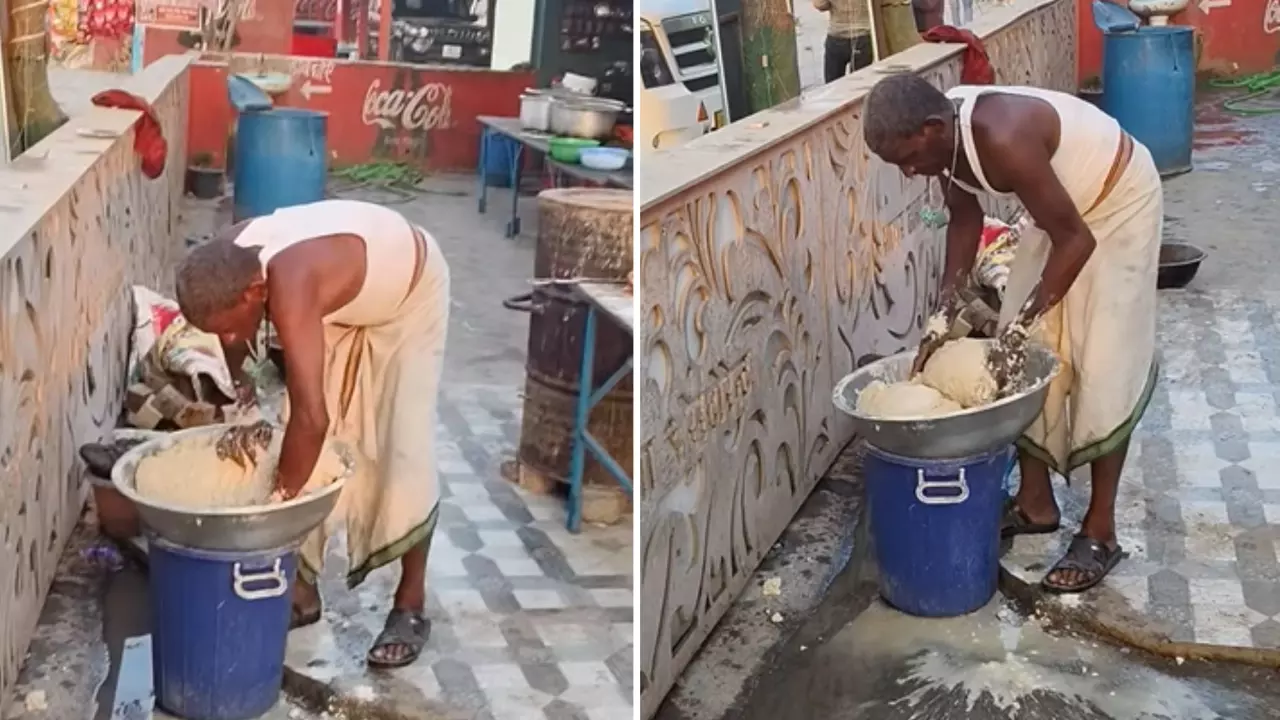 रेस्तरां की रोटियां खाने से पहले देख लें यह वीडियो, गंदे पानी से रसोइए ने गूंथा आटा