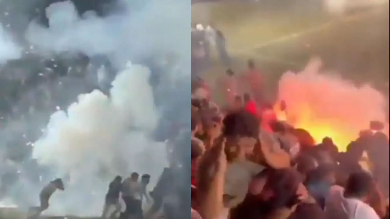 फुटबॉल मैच के दौरान हादसा, आग में झुलसे 30 लोग! आतिशबाजी ने बिगाड़ा खेल | VIDEO