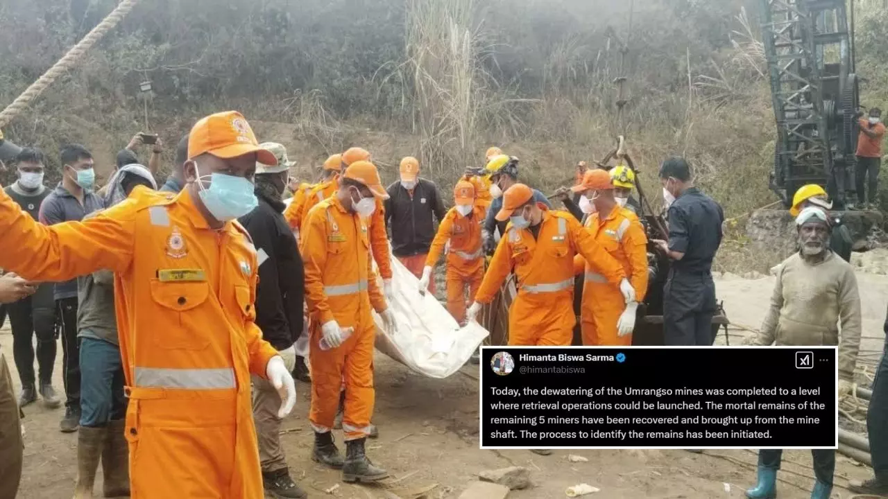 44 दिनों के बाद ख़त्म हुआ तालाशी अभियान, कोयला खदान में मिले पांच लापता माइनर्स के शव