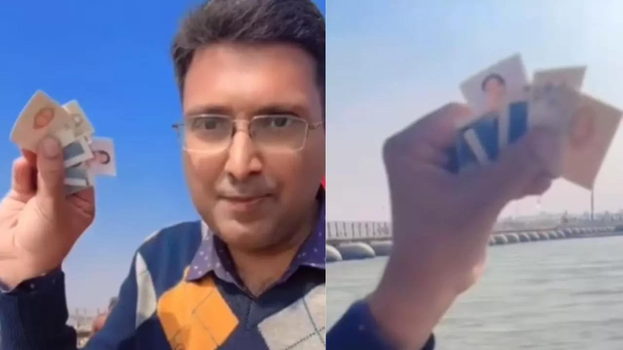 महाकुंभ में डिजिटल स्नान करवा रहा शख्स, 1100 रुपये चार्ज VIDEO वायरल; लोग बोले- गजब टोपीबाज है महाकुंभ में डिजिटल स्नान करवा रहा शख्स, 1100 रुपये चार्ज VIDEO वायरल; लोग बोले- गजब टोपीबाज है