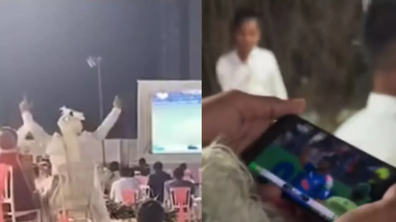 इसे कहते हैं Cricket Fever! शादी की रस्मों को छोड़कर IND-PAK का मैच देखने में Busy दूल्हा-दुल्हन; VIDEO वायरल