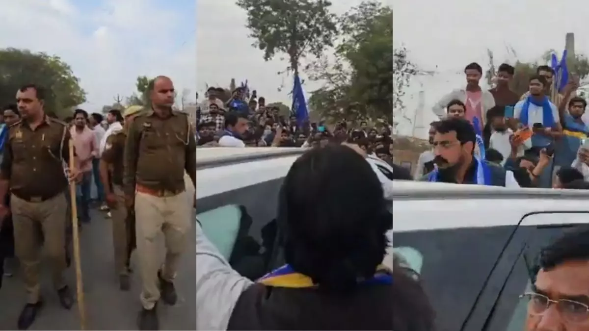 मथुरा में चंद्रशेखर के काफिले पर किसने किया हमला? कई पुलिसकर्मी घायल