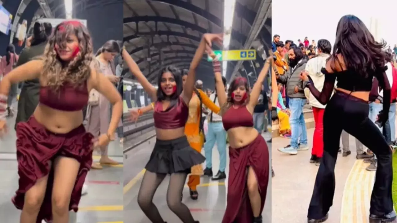 होली पर रील बनाने का बुखार! चेहरे पर गुलाल लगाकर दिल्ली मेट्रो में नाचने वाली ये लड़कियां कौन? देखें VIDEO