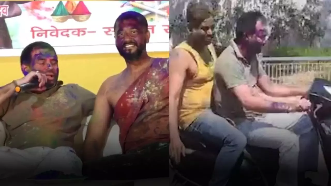 सिपाही को सस्पेंड की धमकी, फिर पलटू चाचा कहां हैं? होली के दिन गजब के टाइट नजर आए लालू के लाल