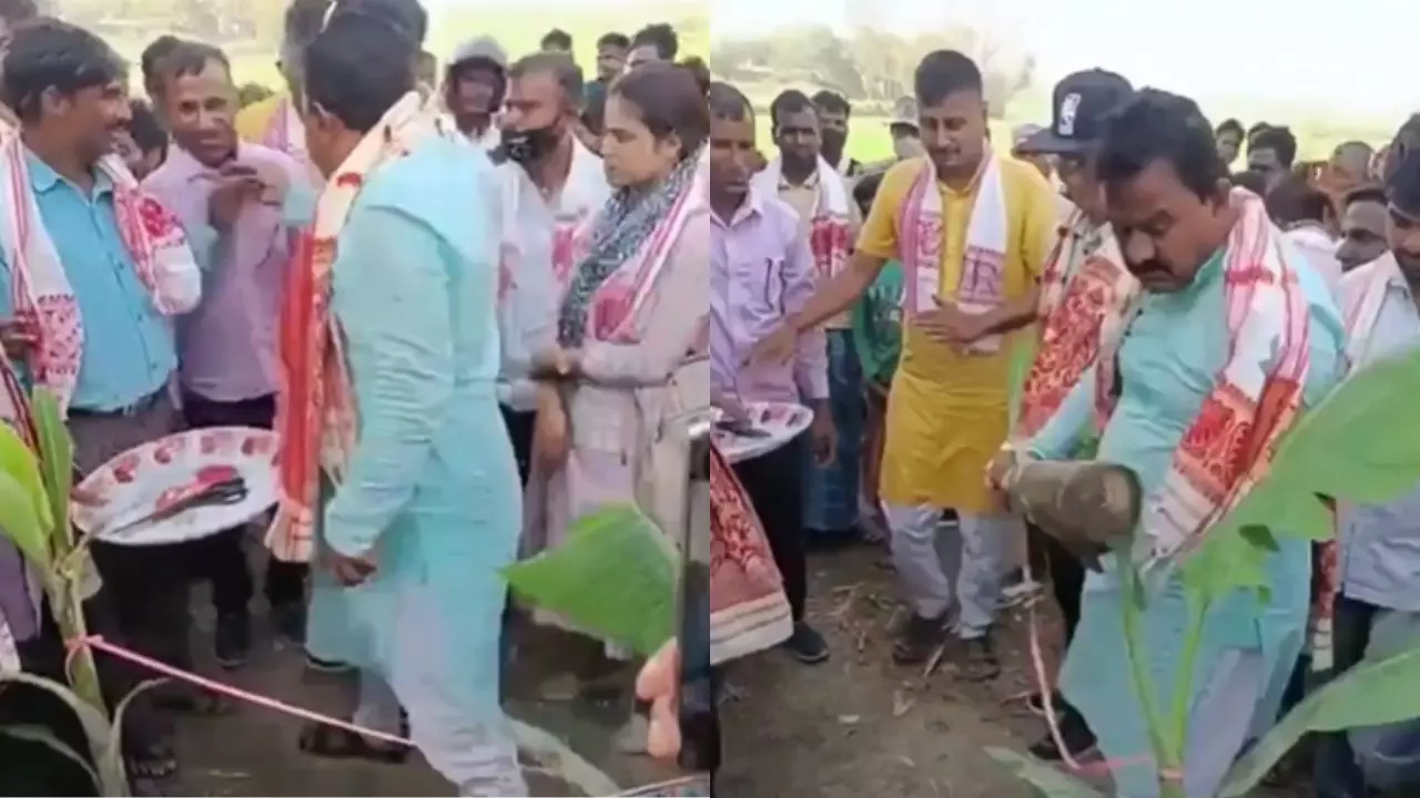 ये कैसा शिलान्यास! लाल फीता न मिलने पर नाराज हो गए विधायक, गुस्से में कर दी शख्स की पिटाई ये कैसा शिलान्यास! लाल फीता न मिलने पर नाराज हो गए विधायक, गुस्से में कर दी शख्स की पिटाई