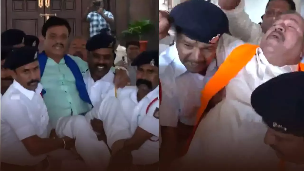 कर्नाटक में मुस्लिम आरक्षण पर तगड़ा बवाल, सदन से बाहर फेंके गए BJP विधायक, 6 महीने के लिए 18 MLA सस्पेंड