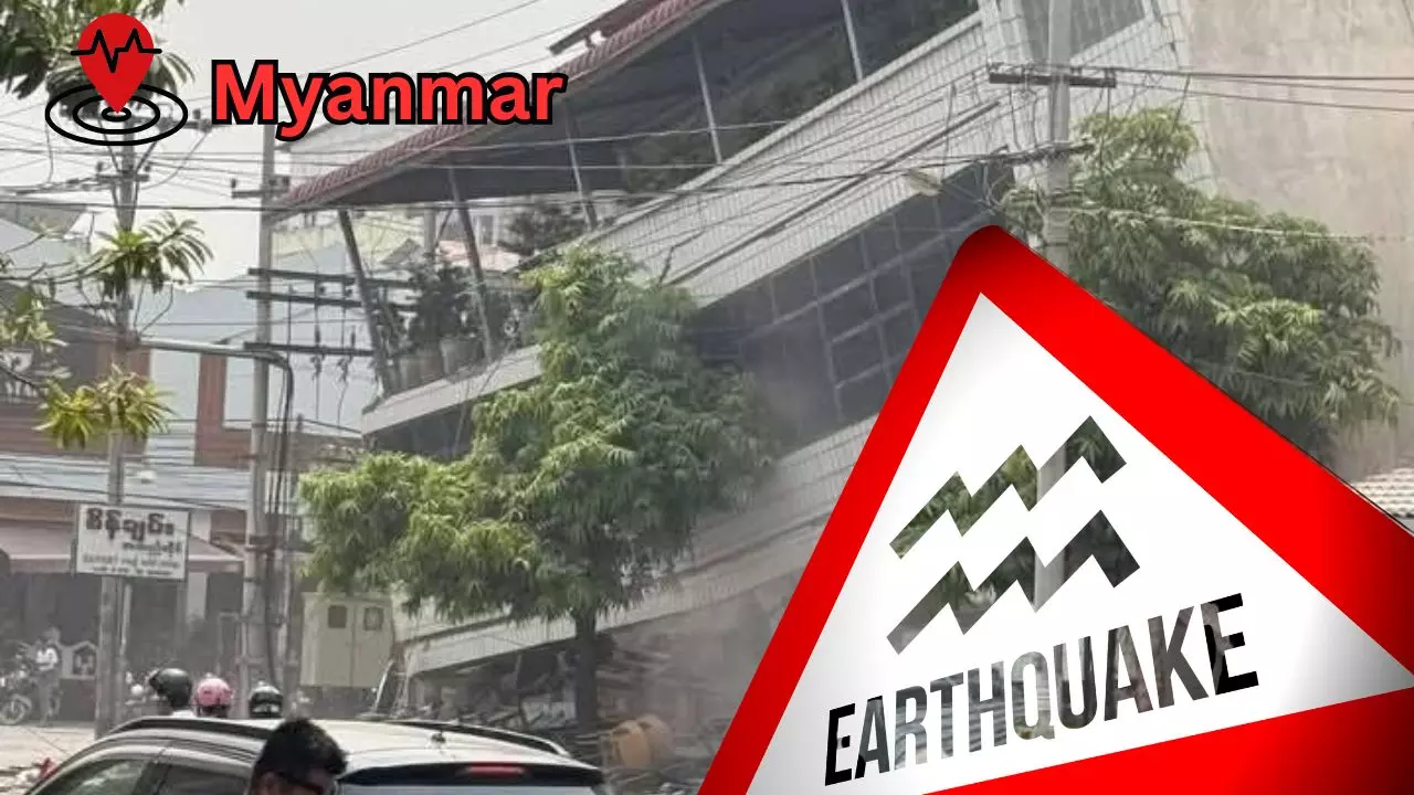 भूकंप के झटकों से फिर हिली म्यांमार की धरती, 4.4 की तीव्रता, दहशत में परेशान लोग बाहर सड़कों पर बैठे | VIDEO भूकंप के झटकों से फिर हिली म्यांमार की धरती, 4.4 की तीव्रता, दहशत में परेशान लोग बाहर सड़कों पर बैठे | VIDEO