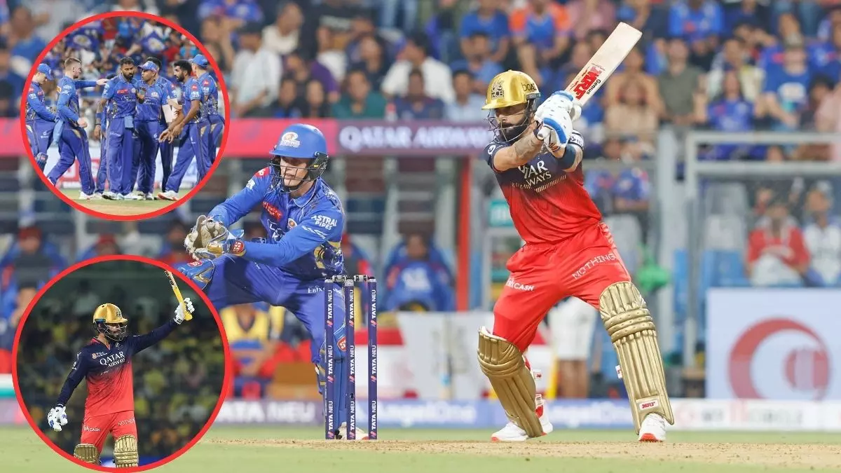 कोहली-पाटीदार की फिफ्टी, हार्दिक के 2 विकेट; RCB ने MI के सामने रखा 222 रनों का लक्ष्य
