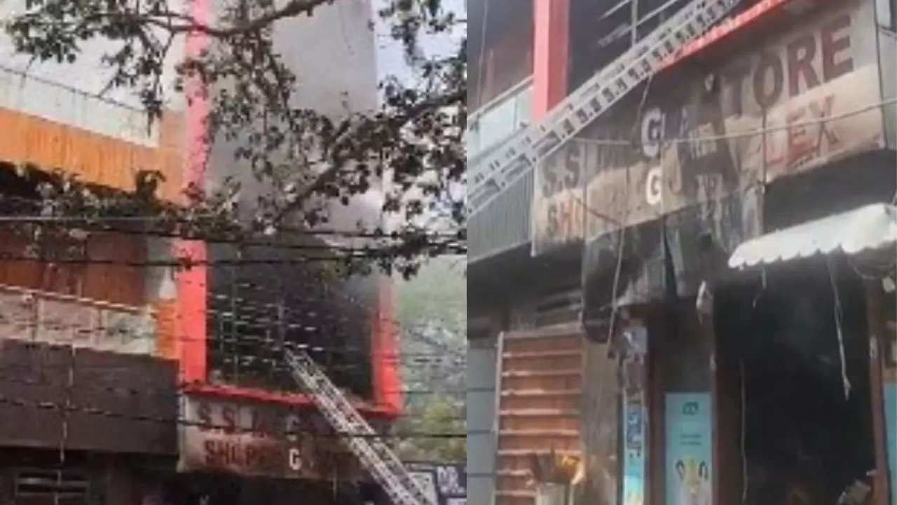 दिल्ली के बेगमपुर मेन मार्केट की दुकान में लगी भीषण आग, मौके पर पहुंची 9 दमकल गाड़ियां